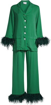 Party Feather-Embellished Pajama Set-AA