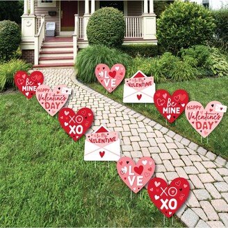 Big Dot Of Happiness Happy Valentine's Day - Outdoor Yard Decorations - 10 Piece