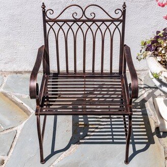 Zaer LTD Valley Forge Iron Garden Arm Chair in Antique Bronze