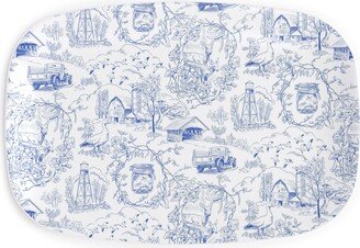 Serving Platters: Country Living Toile - Blue Serving Platter, Blue