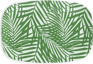 Serving Platters: Watercolor Fronds - Green Serving Platter, Green