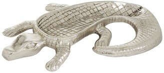 Silvertone Metal Crocodile Tray