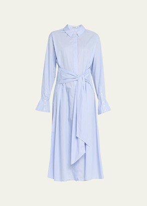 SIMKHAI Augustina Tie-Waist Midi Shirtdress