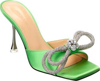 Double Bow Square Satin Mule