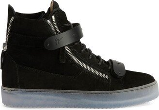 Coby high-top suede trainer