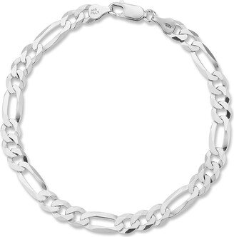 Yield Of Men 18K Over Silver 7Mm Figaro Chain Bracelet