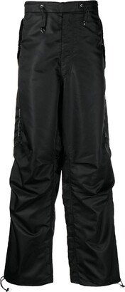 Satin-Finish Straight Trousers