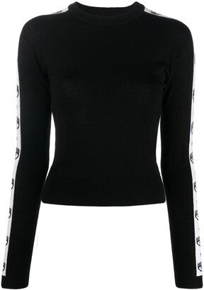 Eye Like logo-trim knitted jumper