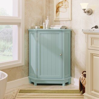 Jims Maison 31 Inch Freestanding Bathroom Corner Cabinet with Adjustable Shelves and Door - 17 x 31 in.