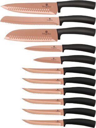 Berlinger Haus 11 Piece Kitchen Knife Set with Ergonomic Soft-Touch Handle, Does Not Slip, Elegant Design, Stainless Steel, Rose Gold