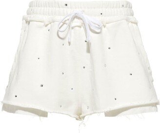 Gem-Embellished Drawstring Shorts