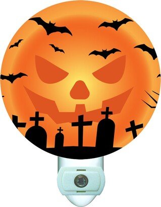 Halloween Graveyard Pumpkin Decorative Round Night Light