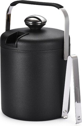 flybold Ice Buckets for Parties Ice Bucket with Lid for Cocktail Bar, Black