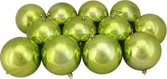 Northlight 12ct Shatterproof Shiny Christmas Ball Tree Ornament Set 4 - Green