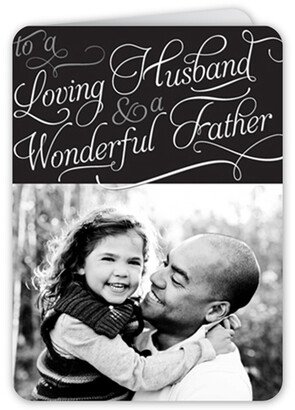 Father's Day Cards: Sentimental Moment Father's Day Card, Black, Matte, Folded Smooth Cardstock, Rounded