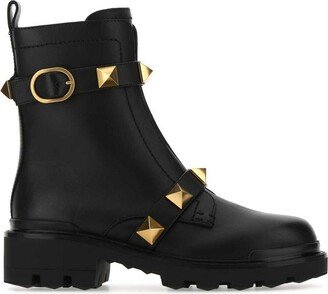 Garavani Roman Stud Round Toe Combat Boots