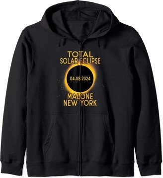 Malone New York Solar Eclipse 2024 Malone New York Total Solar Eclipse 2024 Zip Hoodie