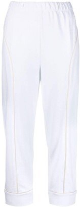 Elasticated-Waist Zip-Up Track Pants