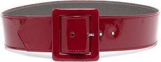 Patent-Finish Leather Belt