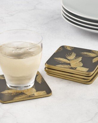 Sara Miller Etched Leaves Coasters, Set of 6