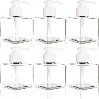 Youngever 5 Pack Clear Plastic Square Pump Bottles 8 Ounce, Refillable For Dispensing Lotions, Shampoos Ye390.081