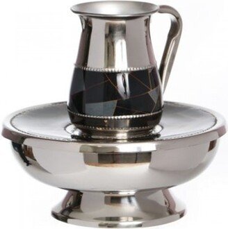 Netilat Yadayim Wash Cup & Matching Bowl, Mayim Achronim, Stainless Steel100% Kosher Hand Ceremony., Made in Israel. Judaica Gift