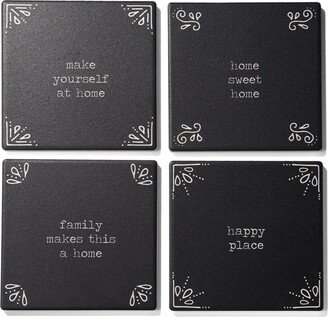 4.25'' D Happy Place Ceramic Coasters Set, 4 Piece