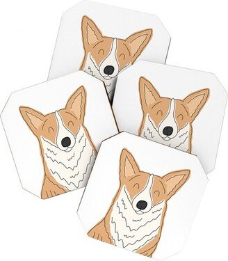 Allyson Johnson Welsh Corgi Portrait Set of 4 Coasters