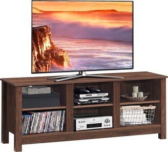 TV Stand Cabinet for TV's Up to 60'' Entertainment Center w/Storage Shelves Brown