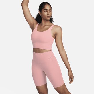 Women's Zenvy Gentle-Support High-Waisted 8 Biker Shorts in Pink