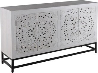 Coast To Coast Fleur Boho Style 4 Door Credenza Cabinet