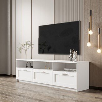 EDWINRAY Modern Minimalist 80 TV Cabinet, High-end TV Stand Media Console