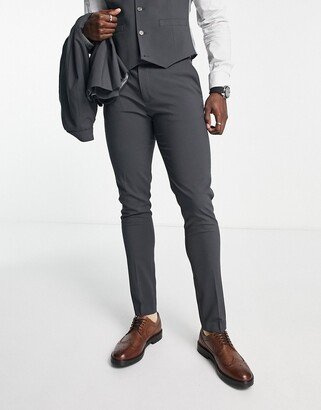 skinny suit pants in dark gray
