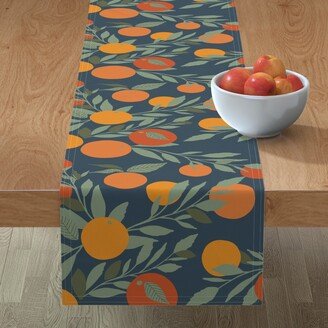 Table Runners: Tangerine - Orange & Navy Table Runner, 108X16, Multicolor