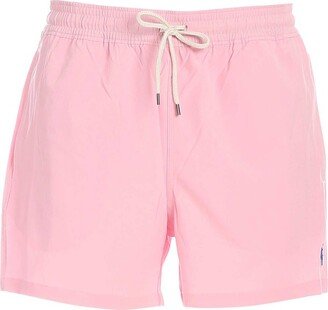 Logo Patch Drawstring Swimming Shorts-AA