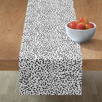 Table Runners: Brushstroke Painterly Dots Table Runner, 90X16, White