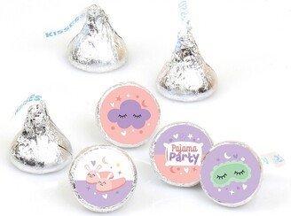 Big Dot of Happiness Pajama Slumber Party - Girls Sleepover Birthday Party Round Candy Sticker Favors - Labels Fits Chocolate Candy (1 sheet of 108)