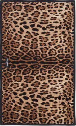 Leopard-Print Cotton Bath Mat