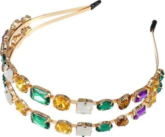 Unique Bargains Women's Double Layer Metal Colorful Rhinestone Faux Crystal headband 5.51