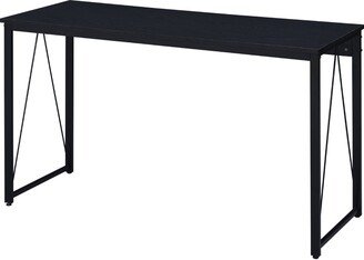 Writing Desk with V Shaped Metal Accent, Black