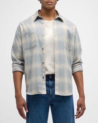 Men's Plaid Flannel Button-Down Shirt