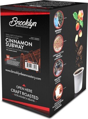 Brooklyn Beans Roastery Brooklyn Bean, Flavored Cinnamon Coffee Pods, Keurig 2.0,Cinnamon Subway,40 Count