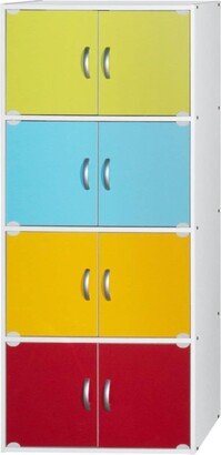 Contemporary Home Living 54 Yellow and Green Multi-Purpose Bookcase Cabinet with Shelves
