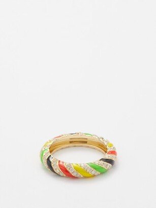 Jamaique Diamond, Enamel & 9kt Gold Ring