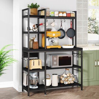 Farfarview Kitchen Bakers Rack with Storage, 43 inch Microwave Stand 5-Tier Kitchen Utility Storage Shelf