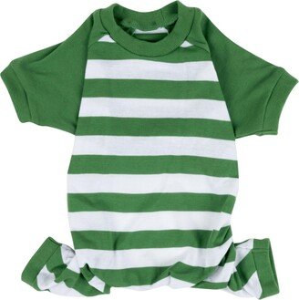 Leveret Dog Cotton Pajama Striped Green and White - Green White