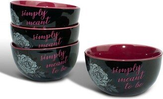 Se7en20 Seven20 OFFICIAL Nightmare Before Christmas Ceramic Bowl | Feat. Jack & Sally | Set of 4