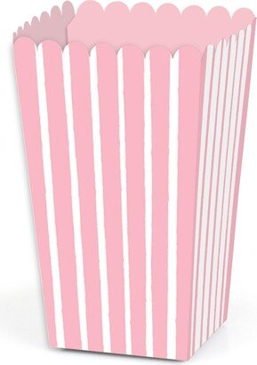 Big Dot Of Happiness Pink Stripes - Simple Party Favor Popcorn Treat Boxes - Set of 12