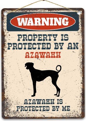 Azawakh Metal Sign, Funny Warning Dog Rustic Retro Weathered Distressed Plaque, Gift Idea