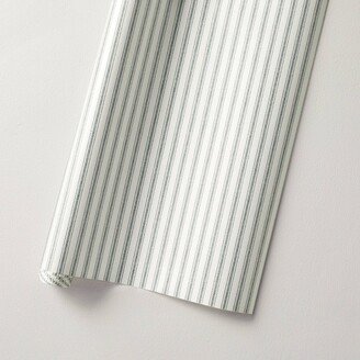 30 sq ft Ticking Stripe Christmas Gift Wrap Green/Cream